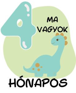 Ma vagyok 4 hónapos mérföldkő minta cuki dinoszaurusz