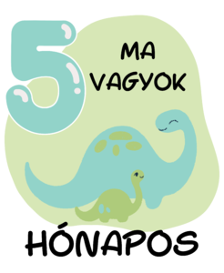 Ma vagyok 5 hónapos mérföldkő minta cuki dinoszaurusz