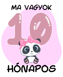 10 hónapos lettem baba mérföldkő minta rózsaszín panda
